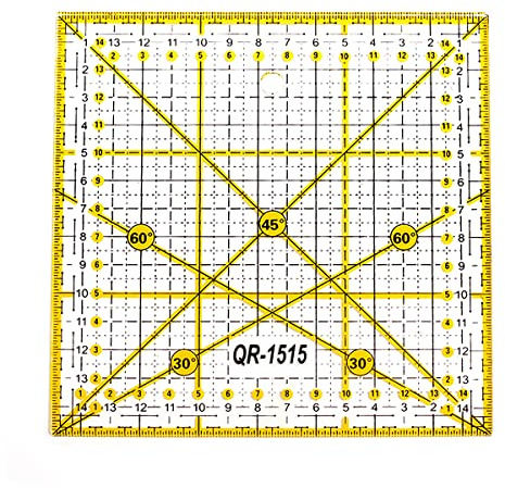Righello da Cucito per Patchwork Trasparente Antiscivolo, Trapuntatura Acrilico con Quadrato