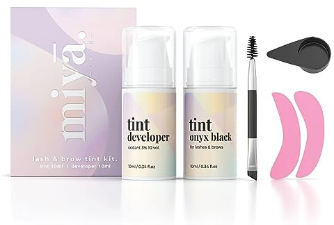 MIYA LASH 2 in 1 Brow & Eyelash Tint Kit | Black Permanent Dye | Lash Tinting Kit With Tools & Developer