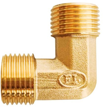 D&DHardware Messing Winkel 90 Grad 1/2 AG auf 1/2 AG,Gewindefitting,Winkel 90 grad AG/AG,Messing Fittings,Messing Winkelverbinder Rohrverschraubung für Rohranschluss Wassertank Garten