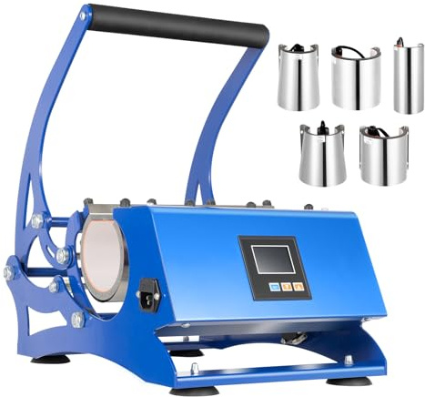 WOQLIBE Kopppress, 6-i-1 kopppress sublimeringspress, 600 W mugg värmepress 0–200 ℃, överföringspress för muggar kaffekopp keramiska koppar och metallkoppar gör-det-själv