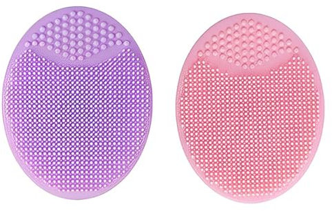 AEIOPRS 2 Pcs Gesichtsreinigungsbürste Weiche Silikon Gesichtsbürste für Porenreinigung Mitesserentfernung und Peeling Gesichtsmassagebürste Einzigartiges Make-up Werkzeug für Mädchen Rosa Lila