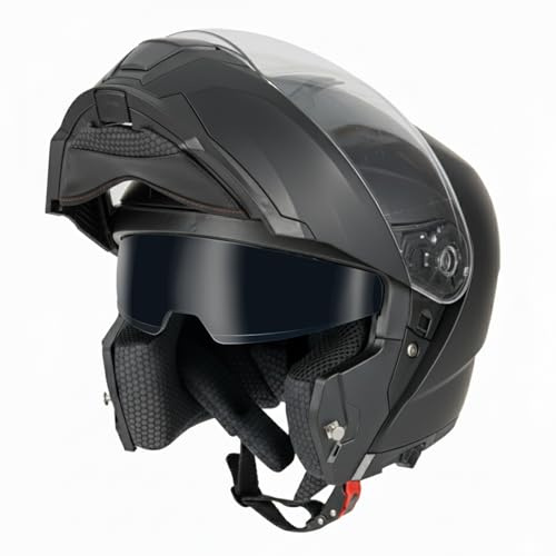 Favoto Modular Motorcycle Helmet, Flip Up Helmet with Dual Visor, DOT Approved, Lightweight Full Face Helmet Street Dirt Bike ATV Off Road Motocross Helmet for Adults, Medium