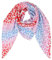 MIRROSI Damen Musselin Halstuch Made in Italy mit Leoprint oder Unifarben – Leichtes Dreieckstuch für Frühling & Sommer, Baumwolle, 200x80 cm (Farbverlauf Rot Lila Blau)