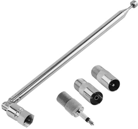 Antenne FM 75 Ohm pour antenne Hifi Dab Antenne TV intérieure pour radio intérieure Radio numérique télescopique asymétrique compatible avec mini système, TV de table, récepteur AV