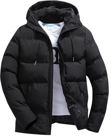 Générique Doudoune Homme Manteau Homme Hiver Manches longues Veste Slim Fit à Capuche Chaud Veste Parka Hommes Blouson Sweat Zippé Veste Homme Hiver Grande Taille