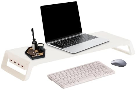 Ahuuen Elevador De Monitor De Pie - Organizador De Escritorio Accesorios De Oficina,Base Elevadora De Madera Para Monitor De PC,Para Oficina, Escuela, Apartamento, Residencia Universitaria, Cibercafé