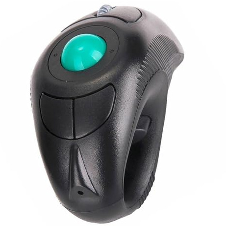 BATHVEVE Trådlös Tumstyrd Handhållen Trackballmus med Ergonomisk Delfinform Vänster Högerklick Bärbar Design för Laptopanvändare Räckvidd till Plug And Play Programvara