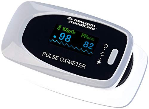 newgen medicals Fingerpulsoximeter: Medizinischer Finger-Pulsoximeter m. LCD-Farbdisplay, hohe Genauigkeit (Sauerstoffmessgerät Finger, Sauerstoffmesser, Sauerstoffmessung am)
