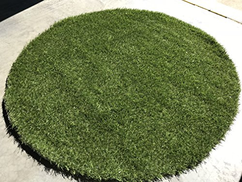 PREMIUM PRO TURF 5' Circular Grass Mat - Indoor/Outdoor All Green Artificial Grass Rug