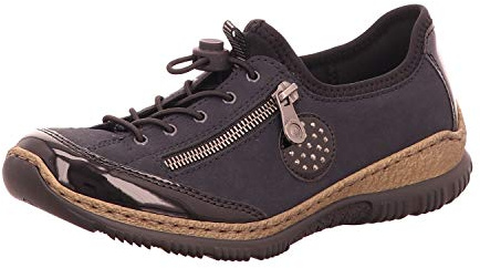 Rieker N3268, Damen Slip On Sneaker, Blau (schwarz/Pazifik/baltik/schwarz 01), 38 EU (5 UK)