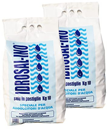 SALE IN PASTIGLIE PER DEPURATORI E ADDOLCITORE 10 KG IDROSAL (2 sacchi)