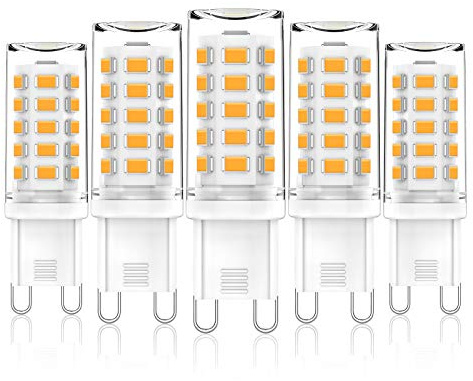 CHEERBEE G9 LED Bulbs Warm White Dimmable, 3W 2700K 325LM, 5 Pack | LED G9 Dimmable Equivalent to 28W 33W 40W Halogen Bulbs , AC 220-240V, CRI>85, No Flicker G9 Light Bulb for Home Lighting