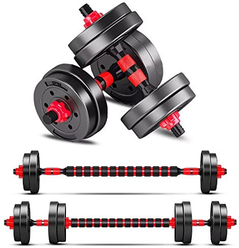 BCBIG hanteln set, Kurzhanteln Verstellbar,2er Kunststoff Hantelset,Kurz Lang Dumbbell,Einstellbar Hantelstangen Kurzhantelset,Weights für Aerobic Fitness Gym Training.10kg(5kg*2)