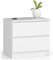 AKORD Kommode K60 mit 2 Schubladen | für das Wohnzimmer Schlafzimmer Schrank Büro Arbeitszimmer | Modernes Funktionales Design | B60 x H55 x T40 cm, Gewicht 20kg | Weiß