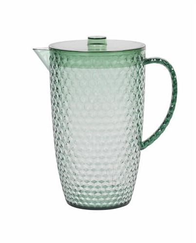 Cambridge CM07656GEU7 Fete - Caraffa con motivo a diamante, caraffa in plastica senza BPA per esterni, feste, case vacanza e campeggio, verde