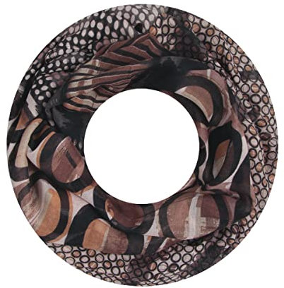 Majea Damen Loop Schal Schlauchschal Halstuch (880023) (braun 17), 180 x 90