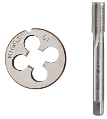 2pcs Thread Tap Drill Die Set Right Hand Metric Plug Tap Die HSS Machine Threading Tool M3-M15 (Color : 2pcs M10x0.5 Set)