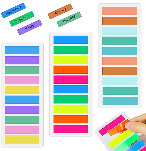 600 Pcs Marque Page Adhesif, Annotation Livre Repositionnables Transparent avec Règle pour Lire des Notes, Livres, Fournitures de Bureau, Maison, École (3 Pack - Morandi, Coloured, Fluorescent)
