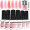 Morovan Aufbaugel Für Gelnägel Set - 5 In 1 Builder Gel Für Nägel 6 Farben, UV Aufbaugel Professionell, Extension Builder Gel In A Bottle Kit, Manicure Tools Design Für Frauen
