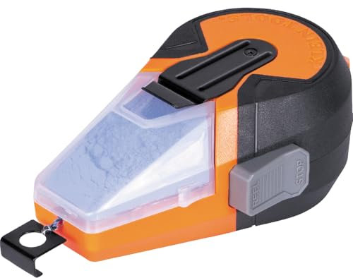 KLEIN TOOLS CHLK50B Chalk Line, 50-Foot Auto Retractable Reel with High Visibility Blue Chalk, Mess-Free Storage and Easy Tension Control