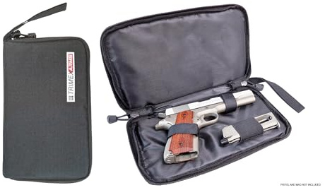 Trimex Arms Black Nylon Soft Padded Zipper 12 Inch Pistol Bag Case Secure and Easy to Carry
