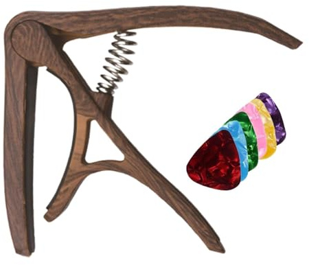 Gitarr capo med plektrum | Bärbar nylon elgitarr capo, gitarr capo set med plektrum, användarvänlig gitarr capo för elgitarr