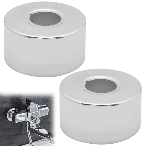 Alriedy Set of 2 Rosette Shower Fittings, Fittings Cover, 66 x 30 mm, G3/4 (Diameter 25 mm), Stainless Steel Rosette for Shower Tap, Decorative Shower Cover