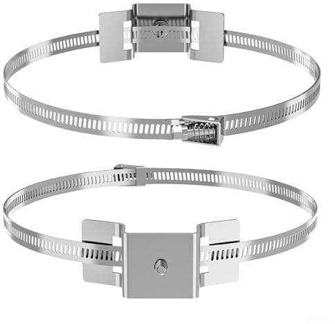 Besttoolifes Kit di montaggio su palo (regolabile da 10,2 a 38,1 cm), supporto per staffa generale con cinghie di tensione, per segnaletica stradale/cassette postali/serbatoi di propano