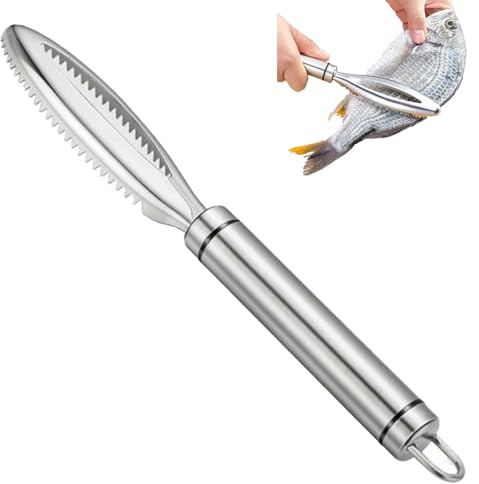 Báscula de pescado,Desescamador de Pescado de Acero Inoxidable con Mango Ergonómico para Una Eliminación Eficiente de Las Escamas ideal para Uso Doméstico y Profesional en la Cocina