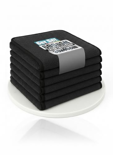Generisch Mikrofasertücher, 30x40 cm, 600 GSM, 6er Set, Premium Reinigungstücher für Auto und Haushalt
