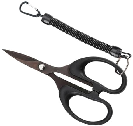 GARVALON Tijeras de Pesca Profesionales Multifunción con Recubrimiento de Titanio Cortador Compacto de Línea Trenzada PE Herramienta Reutilizable para Exteriores Material Duradero y Mango