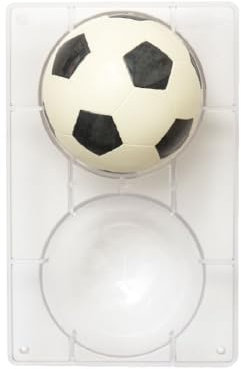 DECORA 0050105, 0050105-Molde fútbol, diámetro 275 x 175 x 22 mm, moldes Profesionales, Realizar Bombones 3D Brillantes Modelos patentados, Policarbonato, marrón, ø 120 Mm
