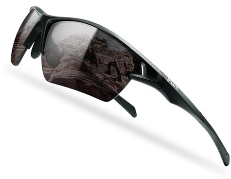 ICECUBE JET II NEO PC Polarized Sunglasses - Ultra-Light for Driving, Fishing & Cycling | Adjustable Nose & Temple (Matte Black, Grey)
