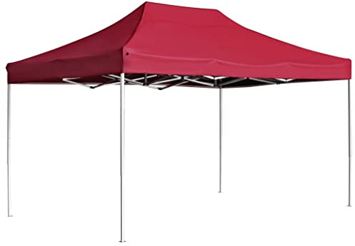 vidaXL Profi Partyzelt Faltbar Faltpavillion Gartenzelt Festzelt Pavillon Gartenpavillion Bierzelt Zelt Faltzelt Garten Aluminium 4,5x3m Weinrot