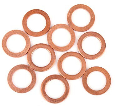 X AUTOHAUX 10pcs Cuivre Rondelle Plat Joint étanchéité Anneau pour Voiture 12 x 17 x 1.5mm