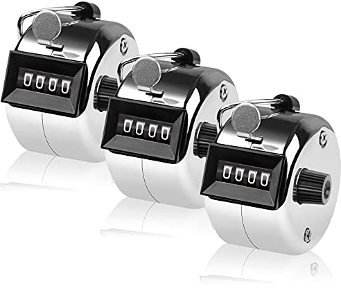 SDARMING Handzähler Zähler, Metall Zähler Klicker Counter, 4-Stellige Zähler für Personenzähler, Golf, Reihenzähler Stricken.