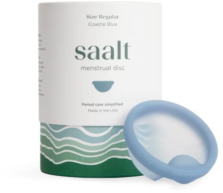 Saalt Menstrual Disc – Reusable Period Disc for 12-Hour Protection – BPA & Latex Free – Easy Removal – Soft, Flexible, and Comfortable – Size Regular, Blue