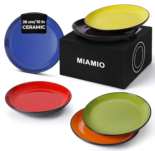 MIAMIO - Set di piatti/Set di stoviglie in ceramica stoneware - Collezione Le Papillon (Misto, 26 cm)