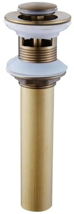 Basin Sink Pop Up Drain Antique Bronze Basin Pop Up Drain Copper Brass Clic-clac with Overflow Vessel Sink Drain Strainer Push Type Sink Drain Stopper(Color:ZR2002-2)