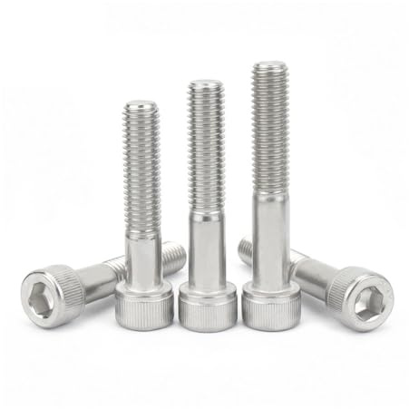 2/5pcs M6 M8 304 Stainless Steel Lengthen Half Thread Tooth Hex Socket Cheese Head Screw Bolt Metal Screws(45mm,M6 (5pcs))