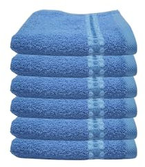 Maisonette Classy 100% Baumwolle Waschlappen (30 x50cm, 6er-Pack) - Gesicht, Hand Dunkelblau Handtücher für Badezimmer & Kleine Gästehandtücher