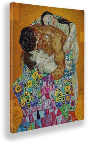 Giallobus - Quadro - Gustav Klimt - La Famiglia - Tela Canvas Telaio Standard - 70x100 - Pronto da Appendere - Quadri Moderni per la casa