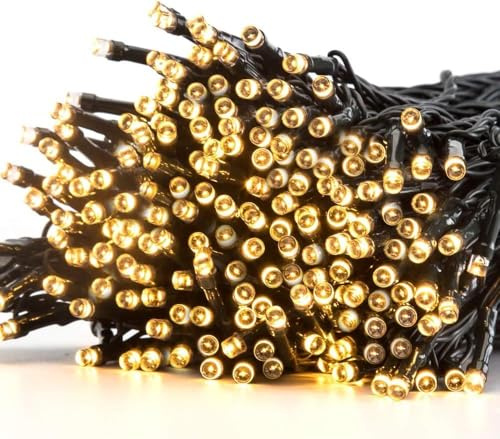 Avoalre Ljusslinga, batterier med 8 lägen, 40 m, 300 LED, julbelysning, ljuskedja, utomhus med IP44 vattentät, timerljusslinga, varmvit för jul, bröllop, fest, trädgård