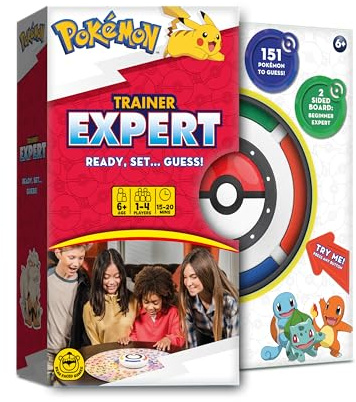 Pokémon Trainer Expert Game, Devinez Le Personnage de 151 dans Le Moins d'indices pour être Le Gagnant. Planche Double Face pour débutant ou Expert. Âge 6 Ans et Plus, 1-4 Joueurs.