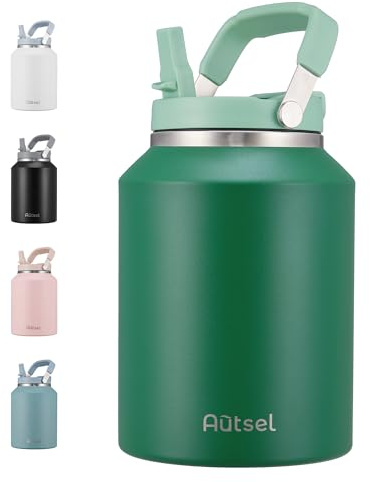 Autsel 2 litro Botella Agua Acero Inoxidable Botella Termica Deportiva Termo sin BPA con Doble Aislamiento