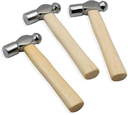 Mini Wooden Handle Round Head Hand Hammer,3 PCS Reinforced Ball Hammers,Round Head Wooden Handle,Escape Tool Hand Hammer for Prying Nails,Woodworking,Repairing,DIY