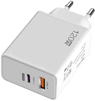 Caricatore per telefono Ricarica Rapida | Caricabatterie Rapido AC 120W per Smartphone | Adattatore Multiuso Compatto Accessorio Telefono Viaggio Ufficio Casa