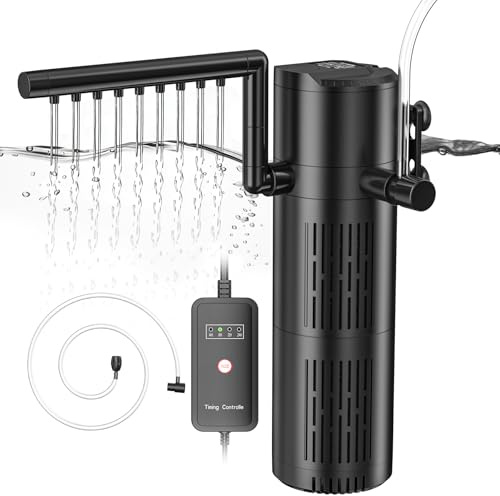 Forever Speed Filtre d’Aquarium Interne 5‑en‑1 avec Pompe Aquarium et stérilisateur UVC 8W, pour Aquariums de 100L à 250L(1200L/H)