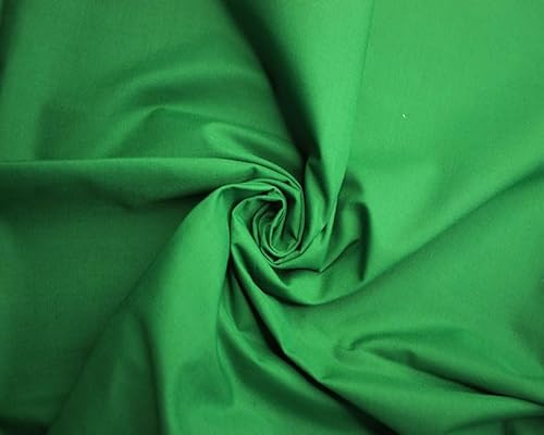 Polycotton -112cm, Durable for Sewing & Dressmaking (Emerald, 1 Meter)