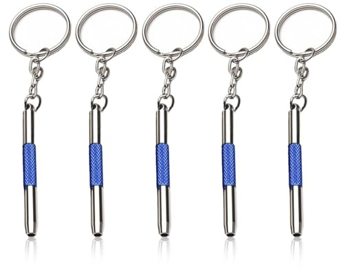 BDEPSTR Cacciavite per Occhiali,5 Pezzi Mini Cacciaviti per Occhiali,3 in 1,in Acciaio Inox,Multifunzione Kit di Riparazione,con Portachiavi,per Riparazione Occhialis,Orologi,Gioielleria